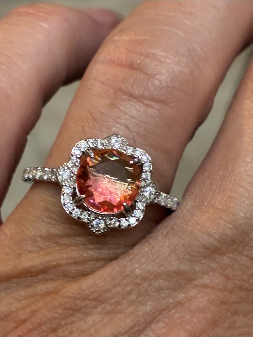Bomb Party Sterling Club Ring RBP 2930 Watermelon Tourmaline .925-size 8